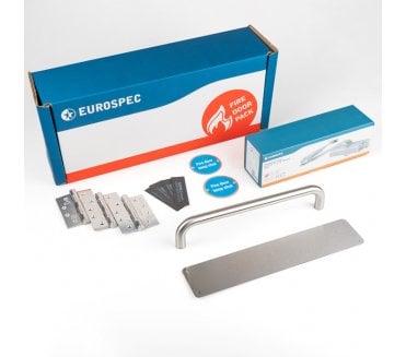Carlisle Brass FDPR2 Residential Fire Door Pack - Push/Pull - Satin Stainless Steel