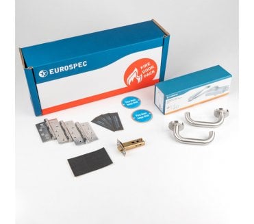 Carlisle Brass FDPR4 Residential Fire Door Pack - Lever Latch - Satin Stainless Steel