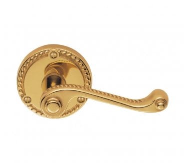 Carlisle Brass FG3 Georgian Door Handle on Rose - Polished Brass