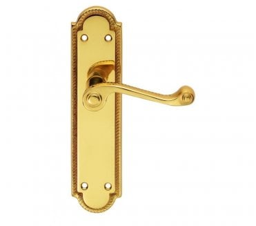 Carlisle Brass FGL Georgian Shaped Door Handle On Long Backplate - Polished Brass