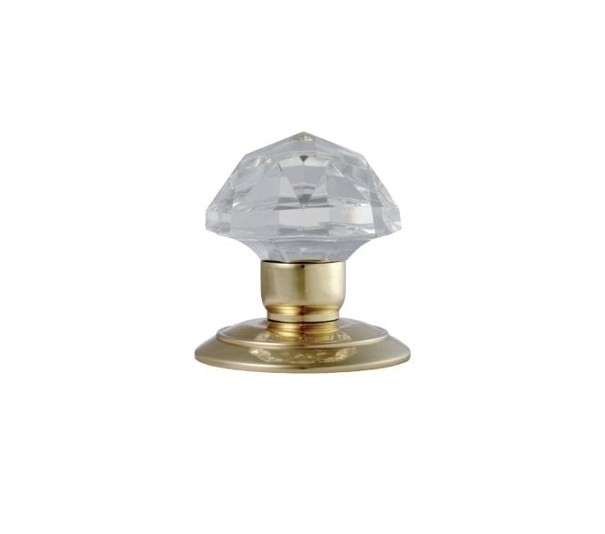 Carlisle Brass GK001 Faceted Glass Mortice Knobs - Polished Brass
