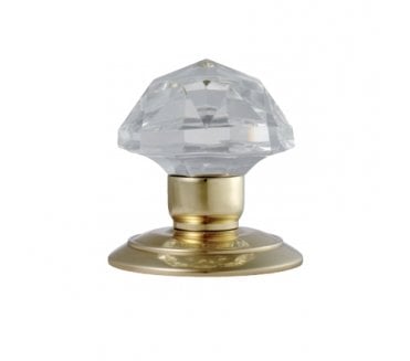 Carlisle Brass GK001 Faceted Glass Mortice Knobs - Polished Brass