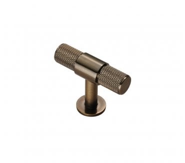 Carlisle Brass Knurled 50mm T-bar Knob Antique Brass