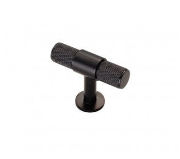 Carlisle Brass Knurled 50mm T-bar Knob Matt Black