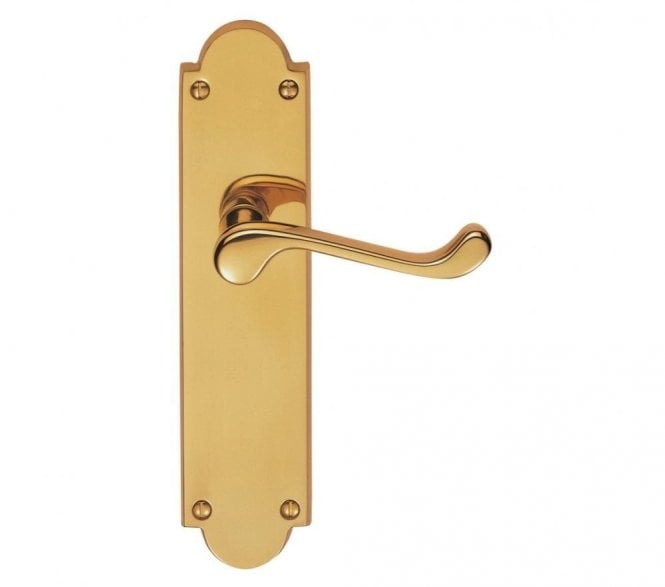 Carlisle Brass M-Series Long Plate Victorian Door Handles - Polished Brass