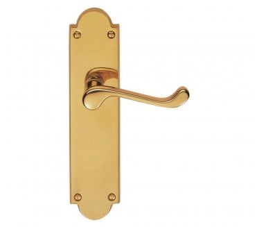 Carlisle Brass M-Series Long Plate Victorian Door Handles - Polished Brass