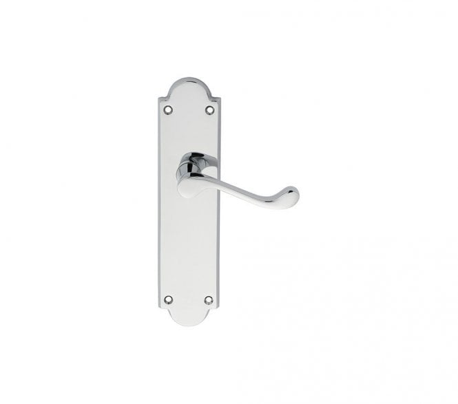 Carlisle Brass M-Series Long-Plate Victorian Door Handles - Polished Chrome