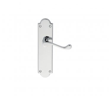 Carlisle Brass M-Series Long-Plate Victorian Door Handles - Polished Chrome
