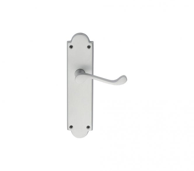 Carlisle Brass M-Series Long-Plate Victorian Door Handles - Satin Chrome