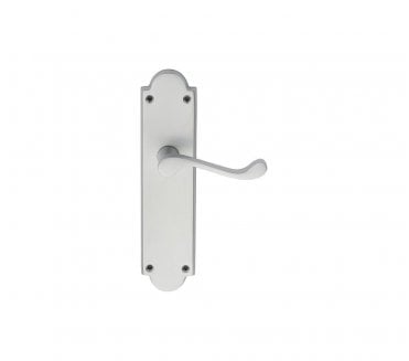 Carlisle Brass M-Series Long-Plate Victorian Door Handles - Satin Chrome