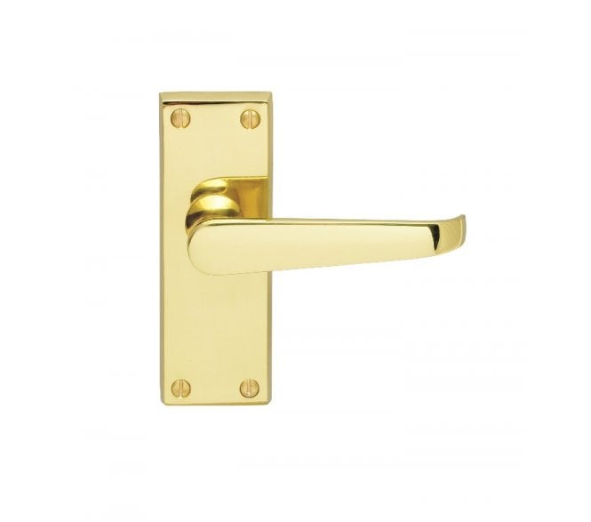 Carlisle Brass M Series Straight Door Handles On Backplate - Polished Brass