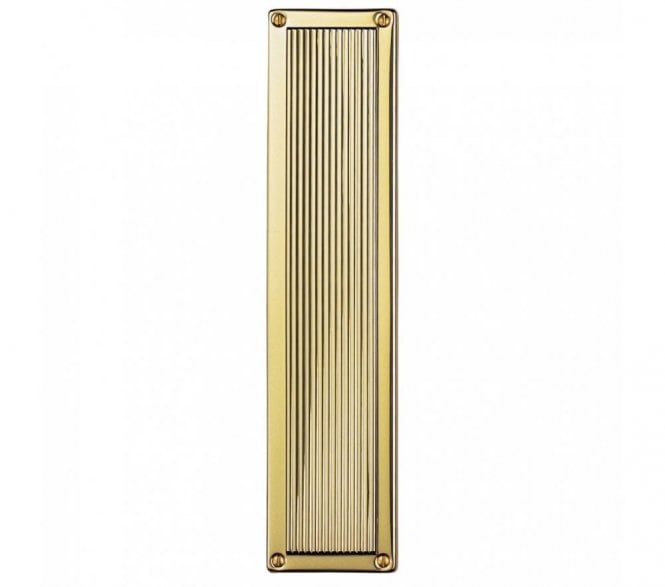 Carlisle Brass M1002 Reeded Finger Plate 305x70mm - Polished Brass