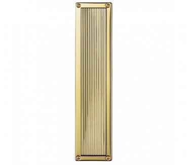 Carlisle Brass M1002 Reeded Finger Plate 305x70mm - Polished Brass