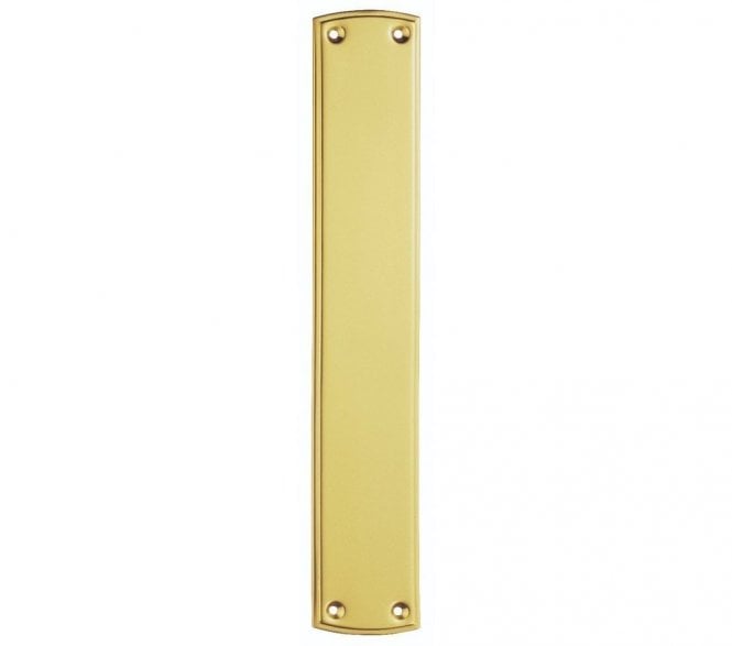 Carlisle Brass PF107 Shaped Finger Plate 382x75mm - Polished Brass