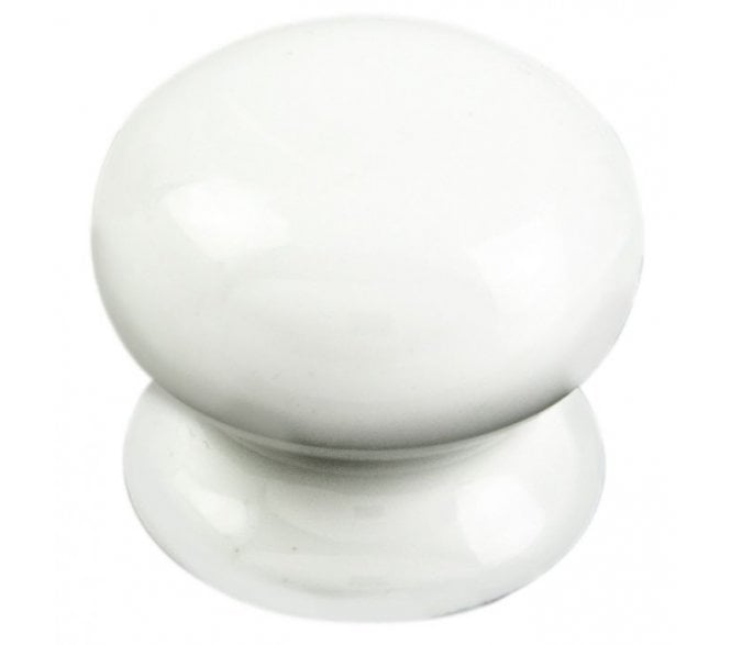Carlisle Brass Porcelain Knob 30mm White
