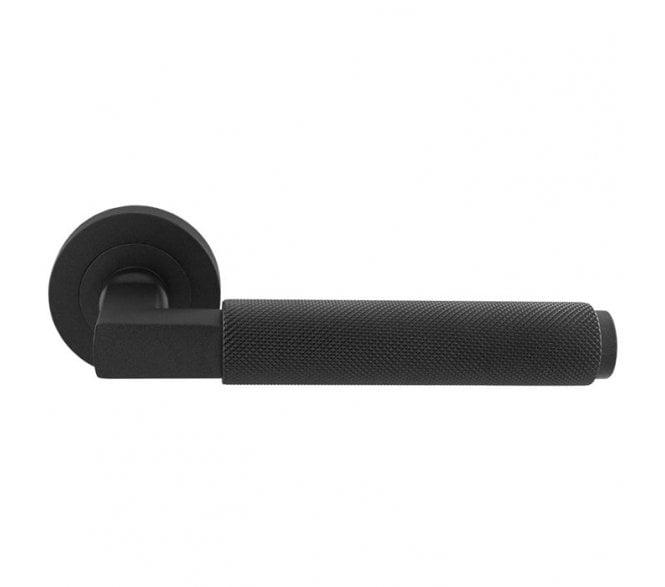 Carlisle Brass Terazzo Lever On Round Rose - Matt Black