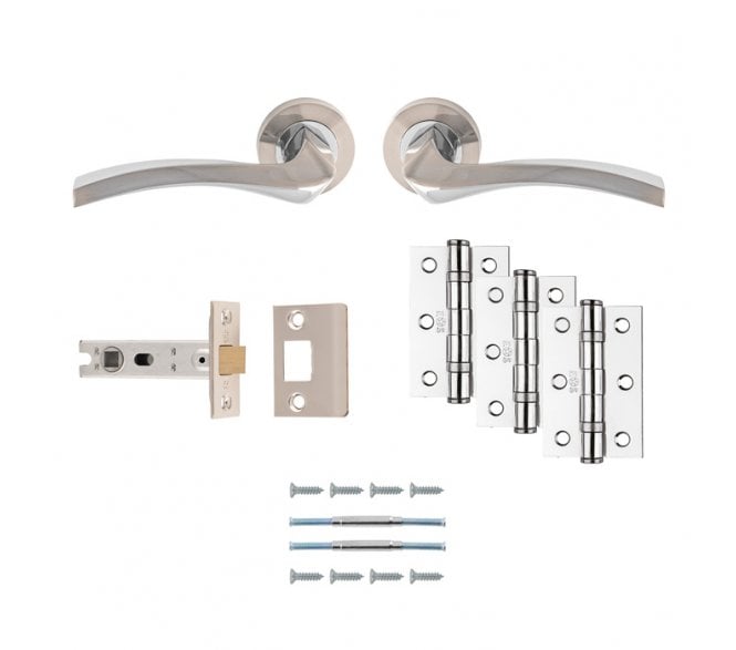 Carlisle Brass UDP008SNCP Sines Latch Pack - Satin Nickel/Polished Chrome