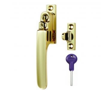 Carlisle Brass V1007LCK Locking Victorian Casement Fastener - Polished Brass