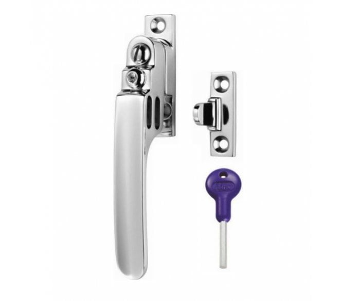 Carlisle Brass V1007LCK Locking Victorian Casement Fastener - Satin Chrome