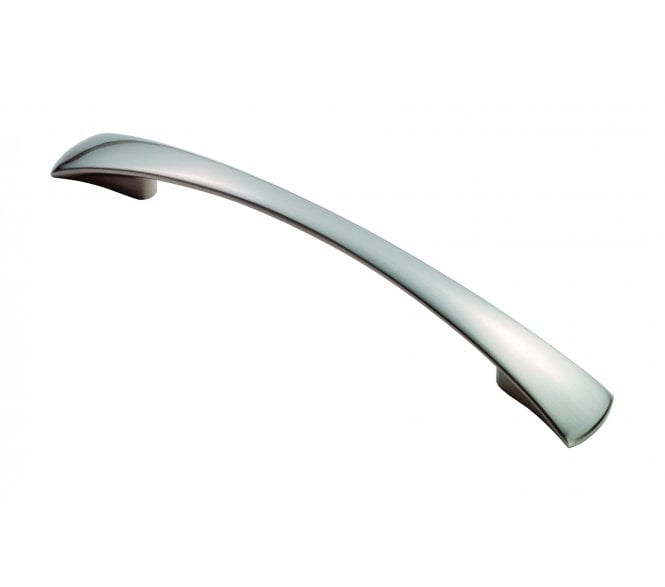 Carlisle Brass Waisted Flat Bow Handle 128mm Satin Nickel