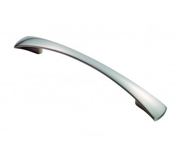 Carlisle Brass Waisted Flat Bow Handle 128mm Satin Nickel
