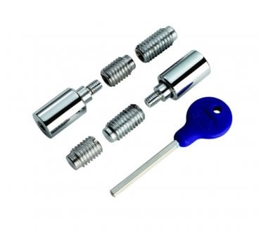 Carlisle Brass WF18 Sliding Sash Window Sash Stops (Pack 2) - Polished Chrome