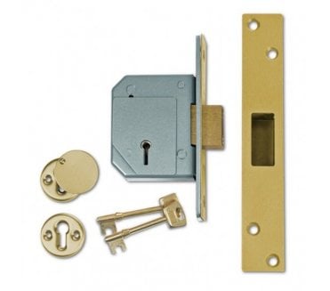 Chubb (now Union) 3G114 BS3621 5-Lever Mortice Deadlocks - Polished Brass