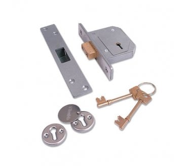 Chubb (now Union) 3G114 BS3621 5-Lever Mortice Deadlocks - Satin Chrome