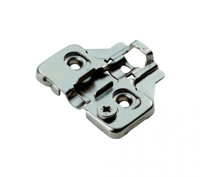 Click On Cruciform Plate for Cabinet Hinges, Nickel Plated, Adjustable