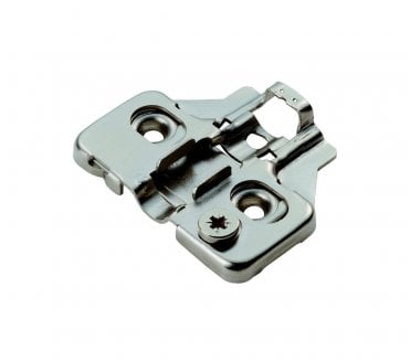 Click On Cruciform Plate for Cabinet Hinges, Nickel Plated, Adjustable