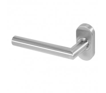Coastal BLU AML085 (Grade 316) Angled Mitred Lever On Oval Rose - Satin Stainless Steel