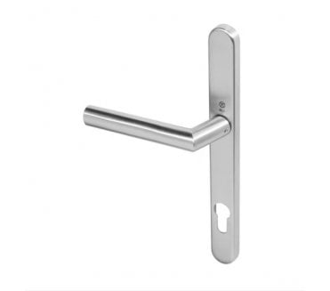 Coastal BLU AML096 (Grade 316) Angled Mitred Lever Multipoint Door Handles - 92mm C/C - Satin Stainless Steel