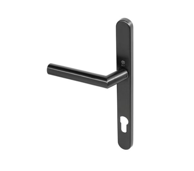 Coastal BLU AML096 (Grade 316) Kantrel Angled Mitred Lever Multipoint Door Handles - 92mm C/C - PVD Satin Black