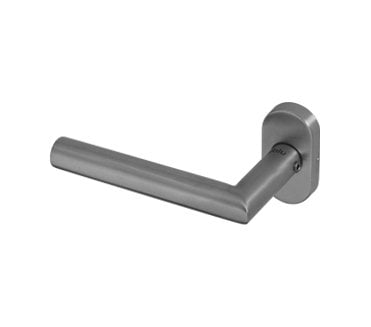 Coastal BLU Dual Action Mitred Lever Door Handle on Oval Rose - 316 Stainless Steel  - Satin Stainless Steel