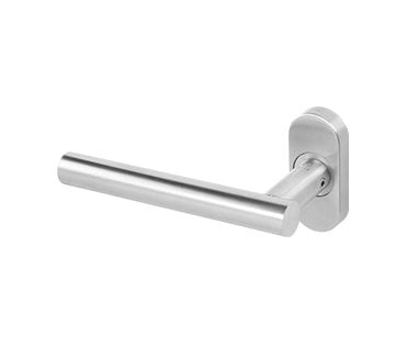 Coastal BLU Dual Action T-Bar Lever Door Handle on Oval Rose - 316 Stainless Steel  - Satin Stainless Steel