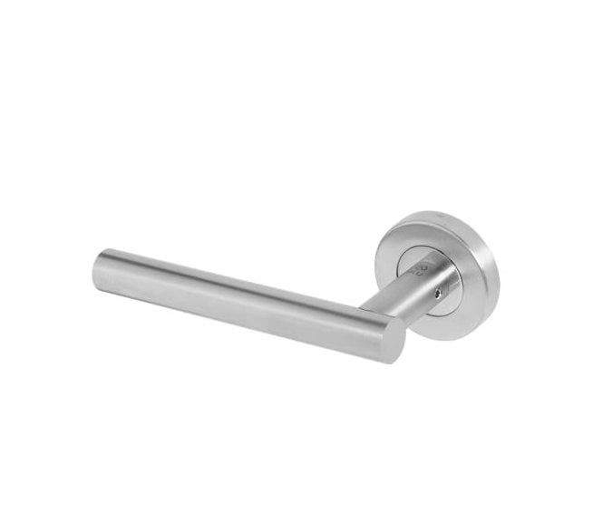 Coastal BLU Dual Action T-Bar Lever Door Handle on Round Rose - 316 Stainless Steel  - Satin Stainless Steel