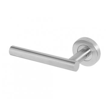 Coastal BLU Dual Action T-Bar Lever Door Handle on Round Rose - 316 Stainless Steel  - Satin Stainless Steel