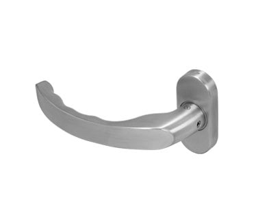 Coastal BLU Ergonomic Dual Action Door Handle on Rose 316 Stainless Steel - Satin Stainless Steel