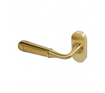 Coastal BLU (Grade 316) Opera Lever Handles On Oval Rose - PVD Satin Brass