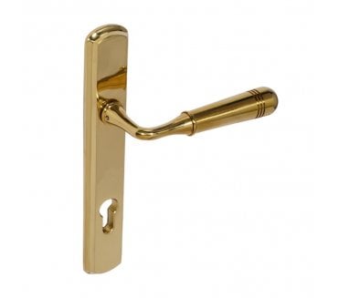 Coastal BLU (Grade 316) Opera Multipoint Door Handles -92mm C/C - PVD Polished Brass