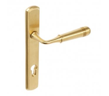 Coastal BLU (Grade 316) Opera Multipoint Door Handles -92mm C/C - PVD Satin Brass