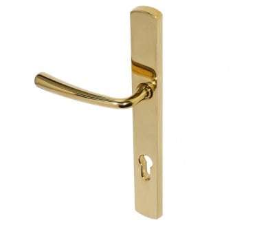 Coastal BLU (Grade 316) Pera Multipoint Door Handles - 92mm C/C - PVD Polished Brass