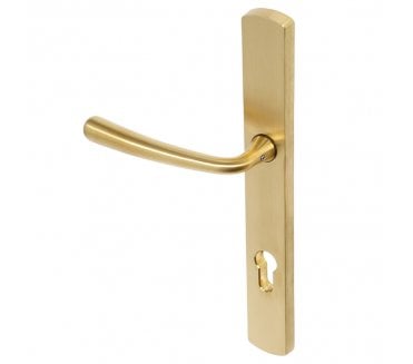 Coastal BLU (Grade 316) Pera Multipoint Door Handles - 92mm C/C - PVD Satin Brass
