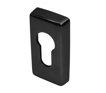 Coastal BLU KM080 Rectangular Euro Profile Keyhole Keyhole Escutcheon - 316 Stainless Steel  - Matt Black
