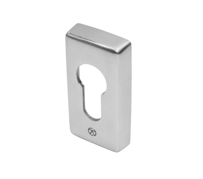 Coastal BLU KM080 Rectangular Euro Profile Keyhole Keyhole Escutcheon - 316 Stainless Steel  - Satin Stainless Steel
