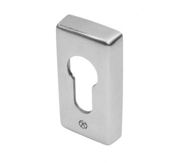 Coastal BLU KM080 Rectangular Euro Profile Keyhole Keyhole Escutcheon - 316 Stainless Steel  - Satin Stainless Steel