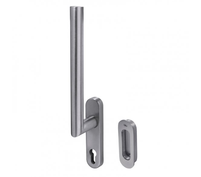 Coastal BLU Lift and Slide Patio Door Handle - Internal Euro Profile Lever W/ External Flush Pull 316 Stainless Steel - Satin St