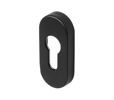 Coastal BLU Oval Euro Profile Keyhole Escutcheon - 316 Stainless Steel  - Matt Black