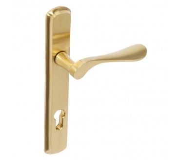 Coastal BLU REG095 (Grade 316) Regent Multipoint Door Handles - 92mm C/C - PVD Satin Brass