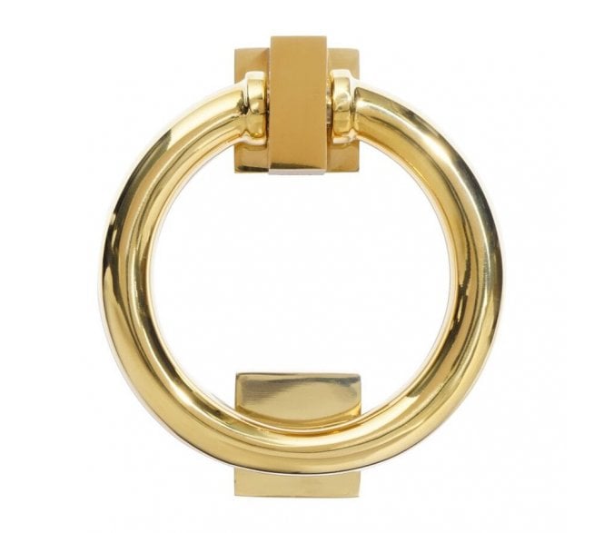 Coastal BLU Ring Door Knocker 316 Stainless Steel - PVD Polished Brass
